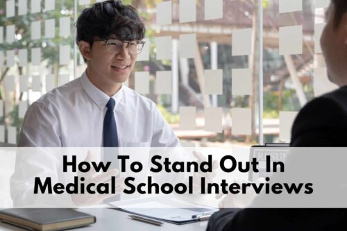 medical school student being interviewed